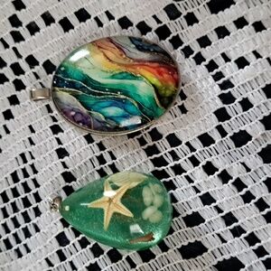 Colorful Abstract Pendants X 2